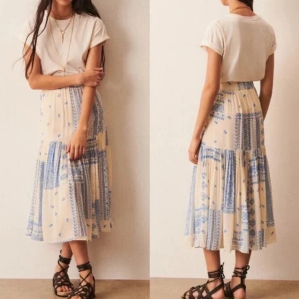 NWT! BA&SH Jupe Ionder Bandana Flowy Printed Midi Skirt - Size 1 / Small
